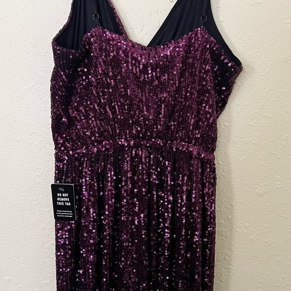 EXPRESS Elegant Purple Sequin Jumpsuit - Picture 8 of 9